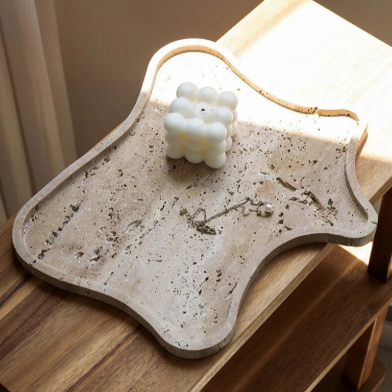 travertine display tray