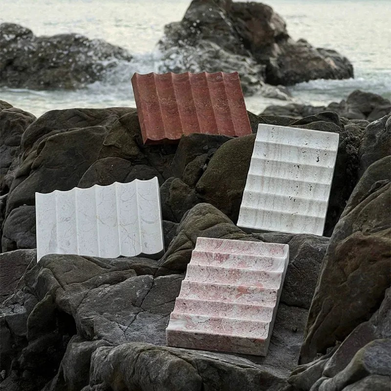 Various color travertine trays