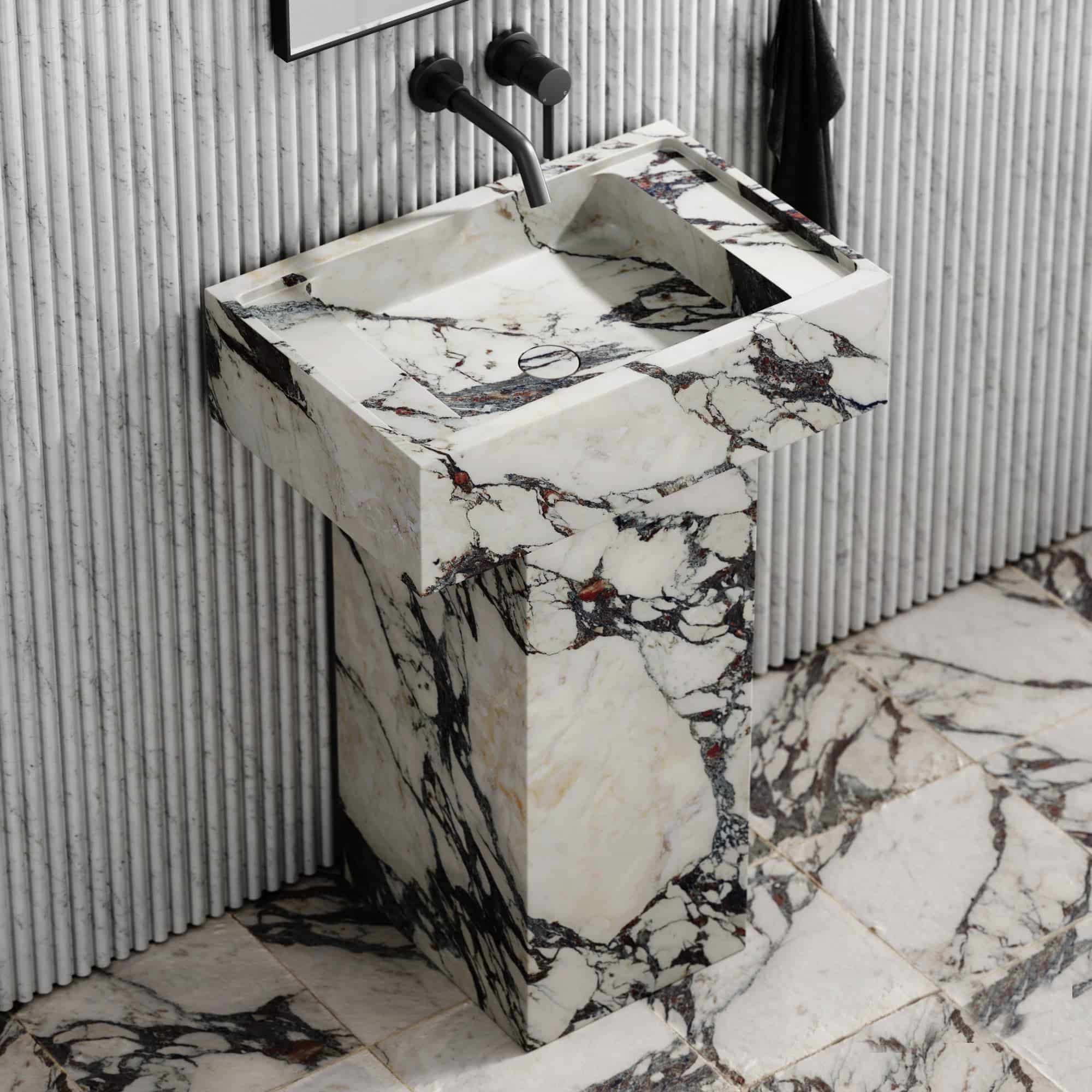 Calacatta Viola Marble Pedestal Sink