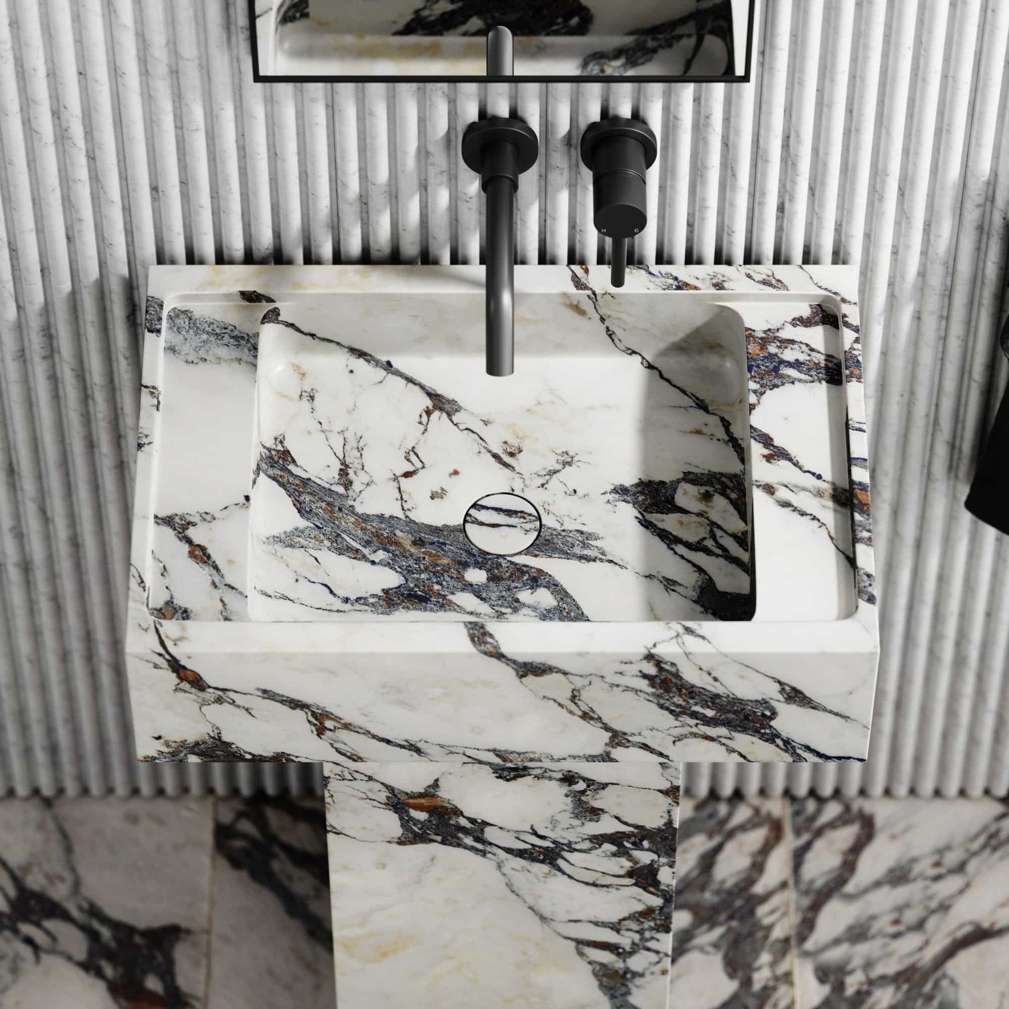Natural Stone Pedestal Sink Bathroom