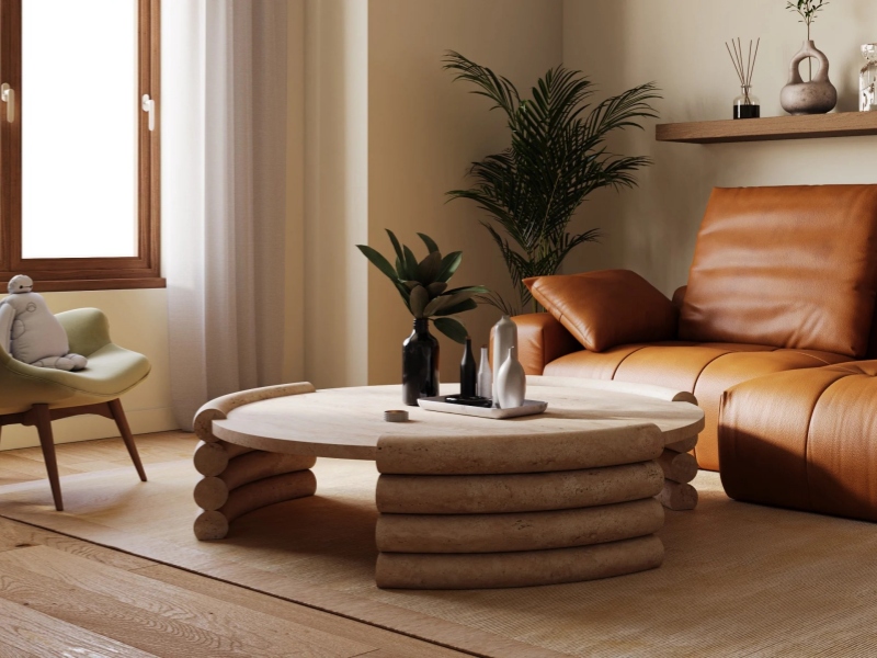 Descubra por que a mesa de centro de travertino é o complemento perfeito para sua sala de estar？