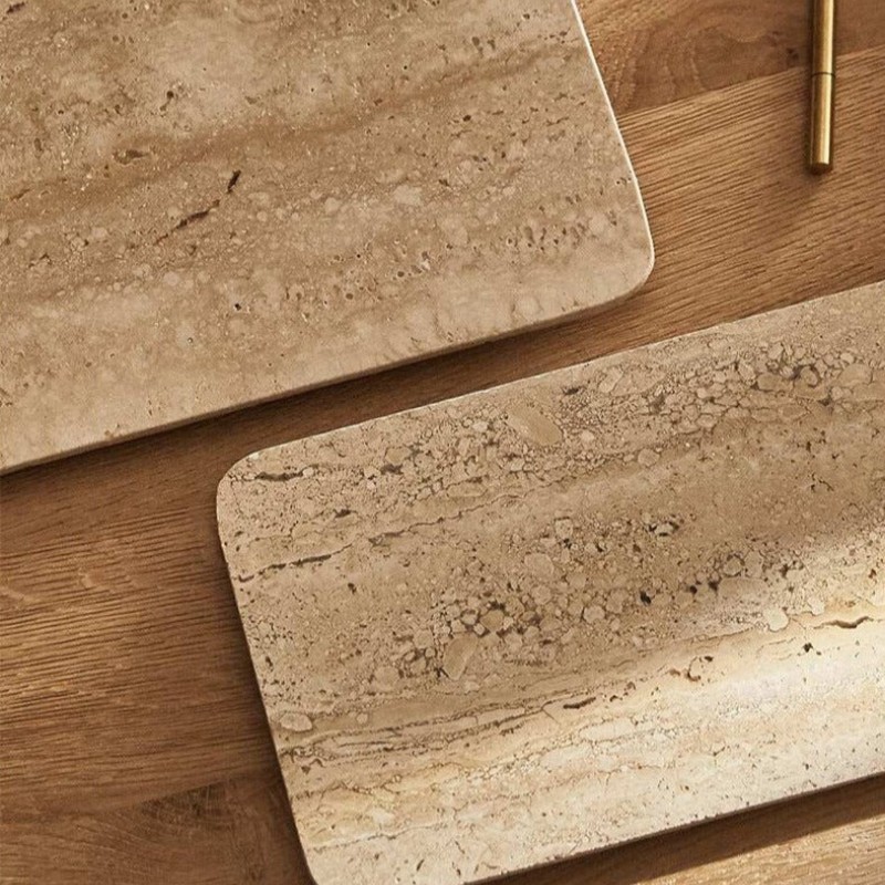 custom design travertine tray