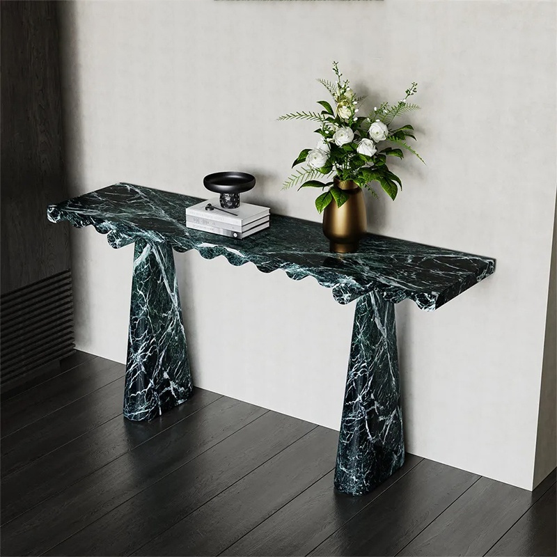 Verde Alpi Marble Console Table