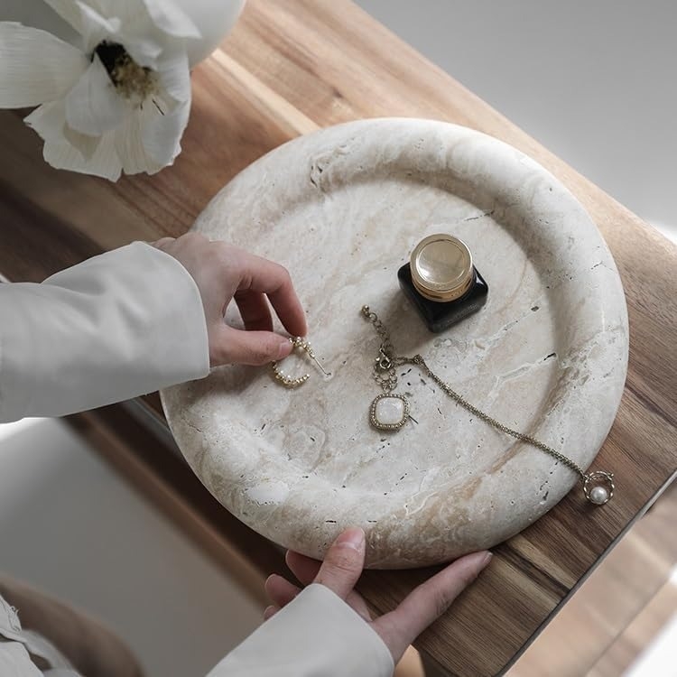 Beige Travertine Round Shower Tray
