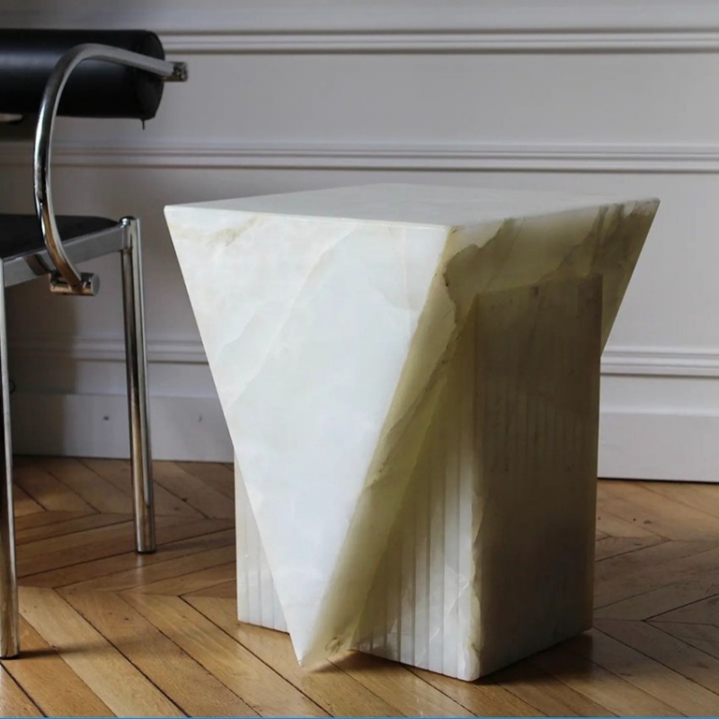 White Onyx Side Table