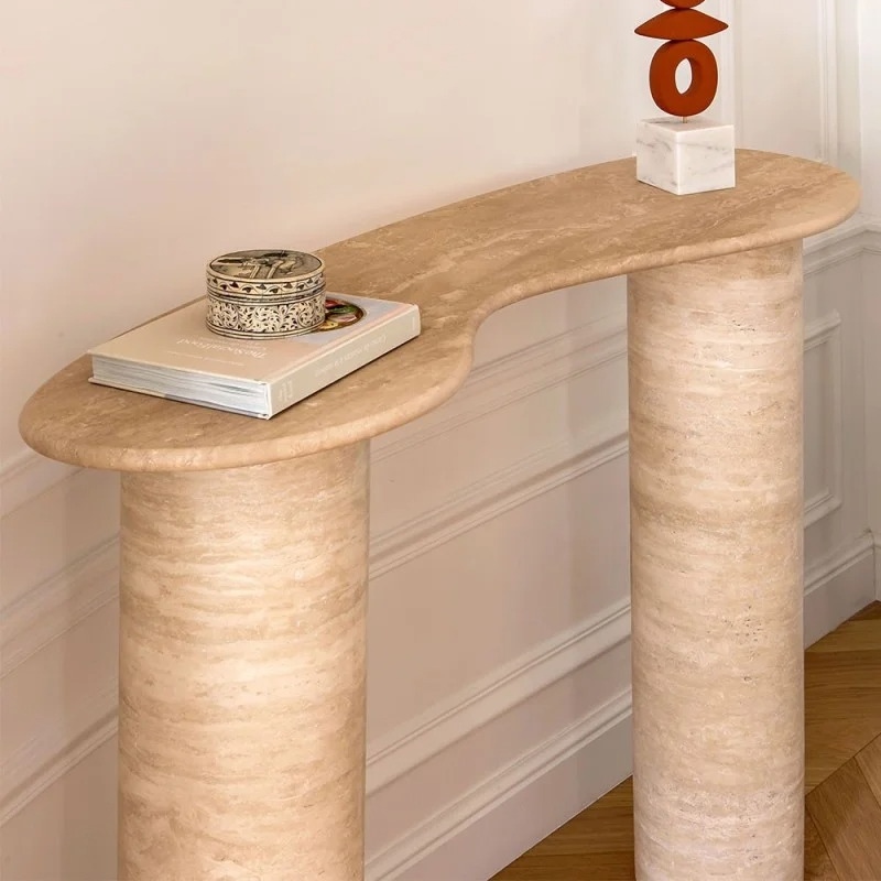 Hallway Travertine Console Table