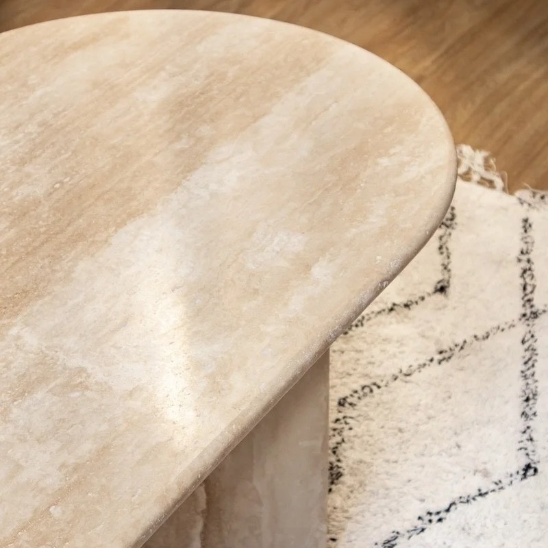 Medern Low Travertine Coffee Table