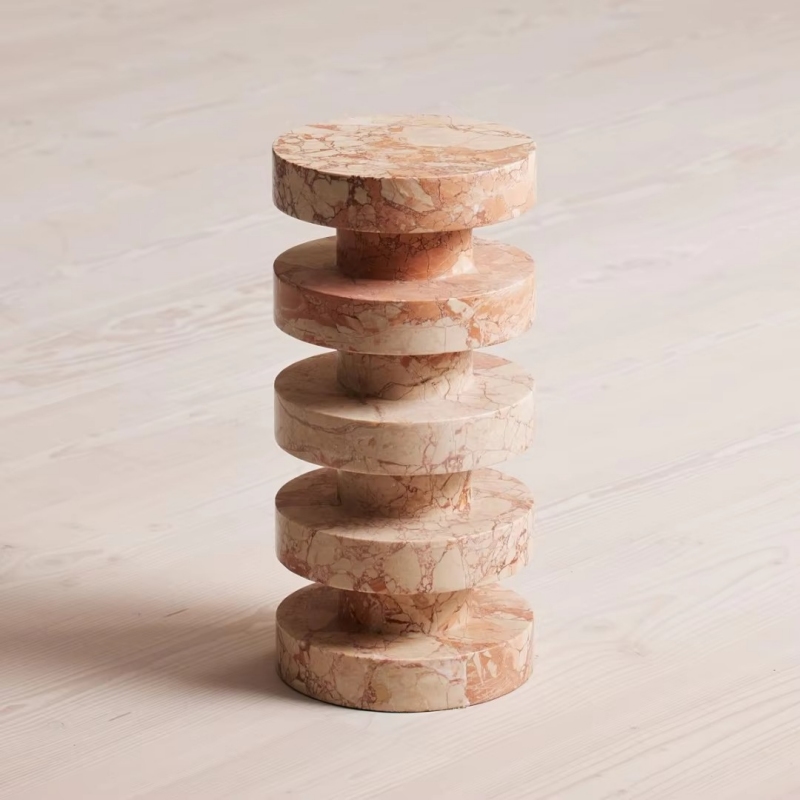 Calacatta Pink Marble Side Table